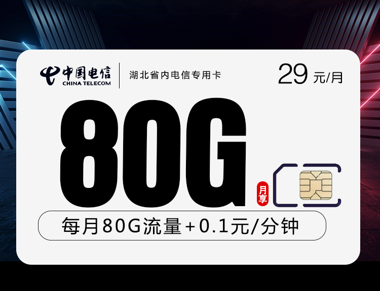湖北省内电信专用卡【 激活选号 只发湖北】